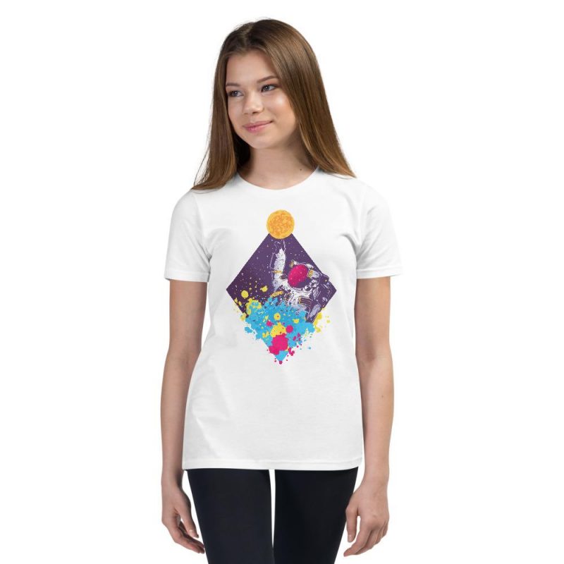 T shirt blanc Astronaute Multicolore