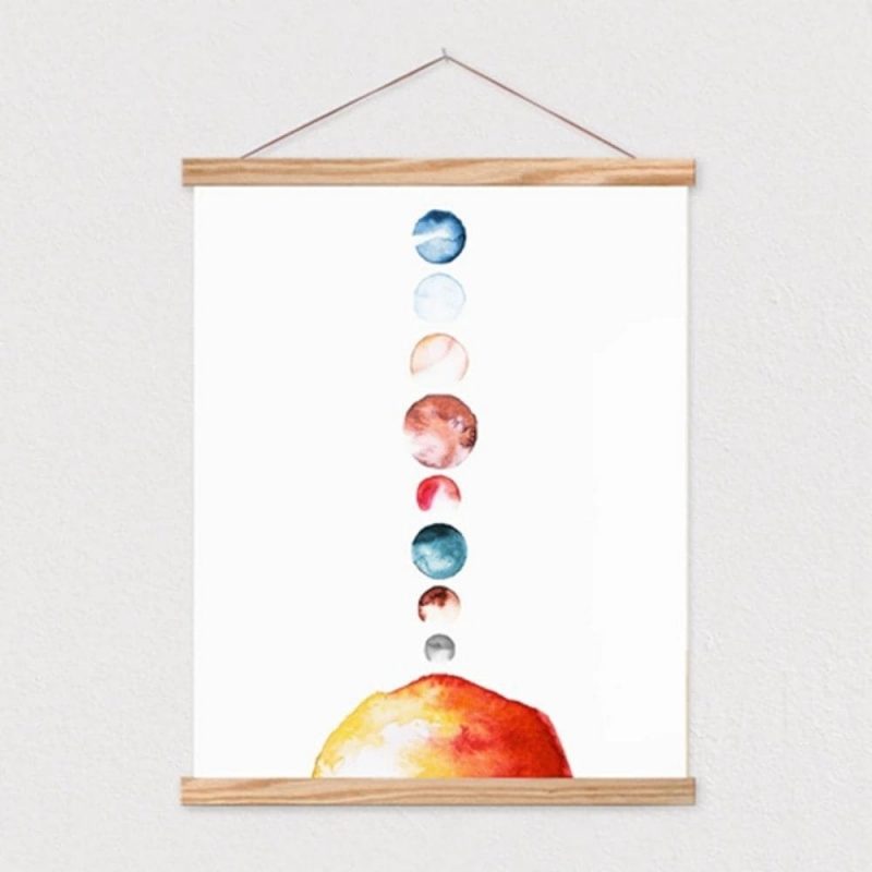 affiche planete aquarelle