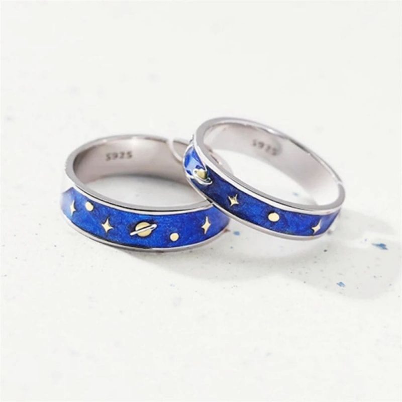 bague bleue planete saturne