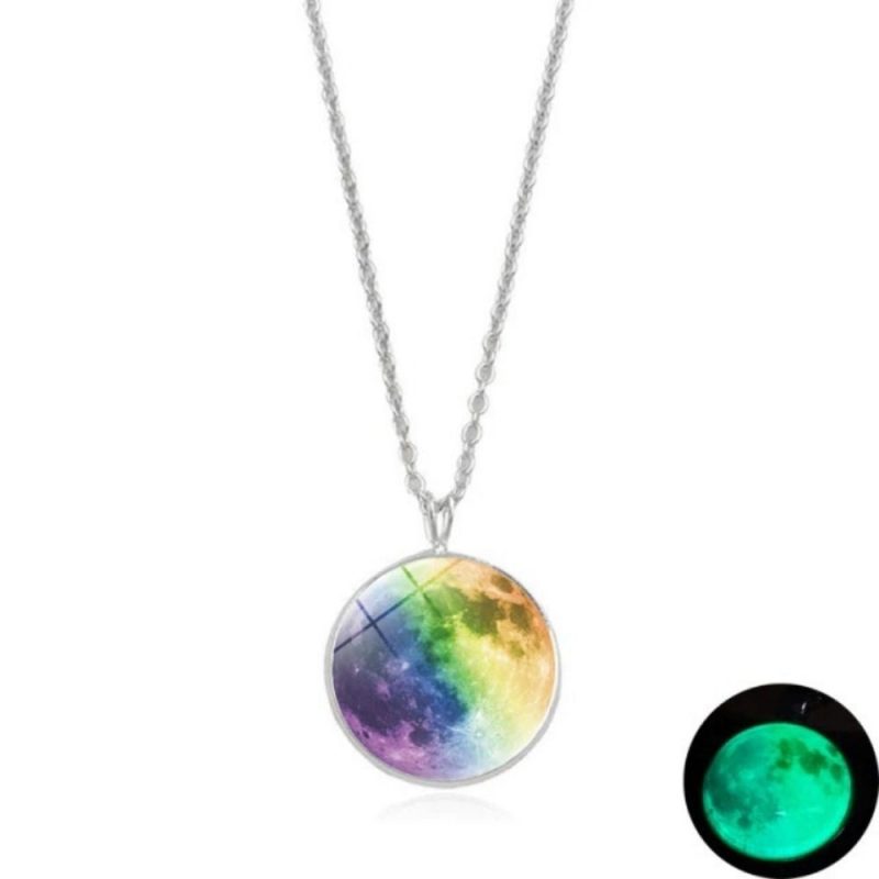 collier lune arc en ciel