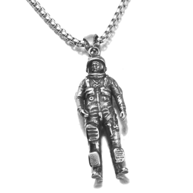 pendentif astronaute acier