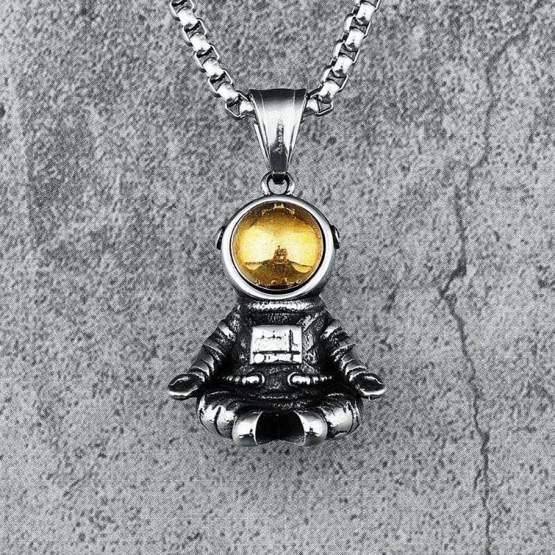 pendentif astronaute dore