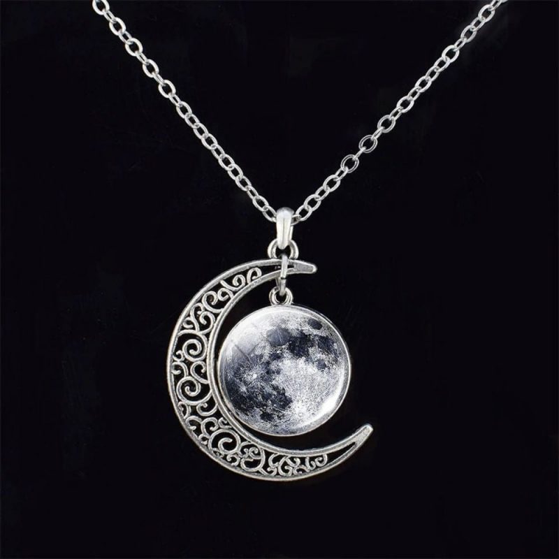 pendentif croissant de lune fluorescent