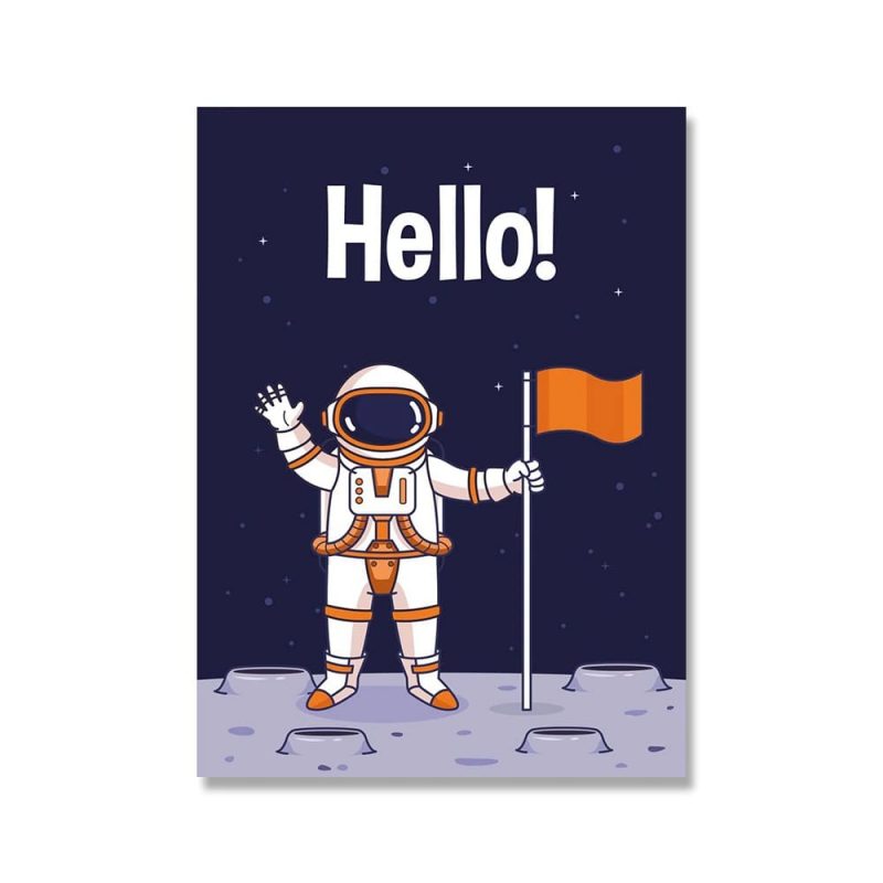 poster chambre enfant astronaute hello