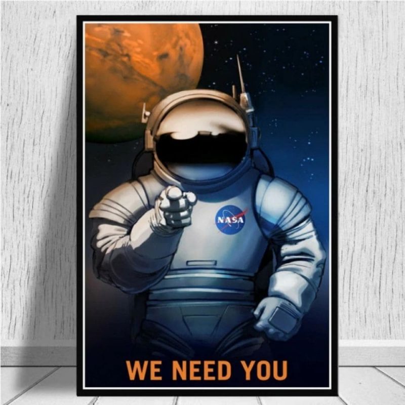 poster de recrutement astronaute vintage