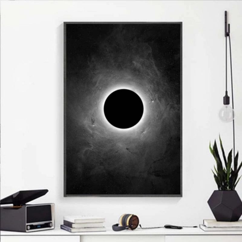 poster eclipse noir et blanc