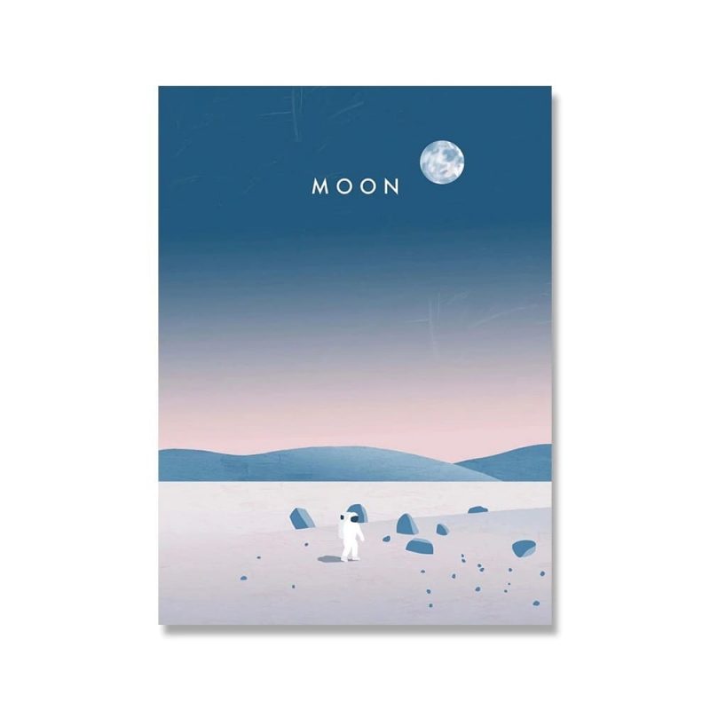 poster illustration astronaute lune