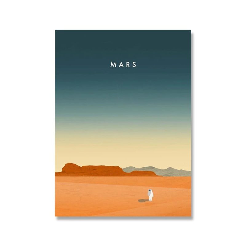 poster illustration planete mars