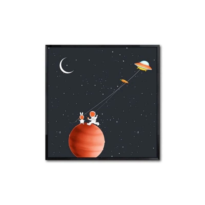 poster petits astronautes chambre cerf volant