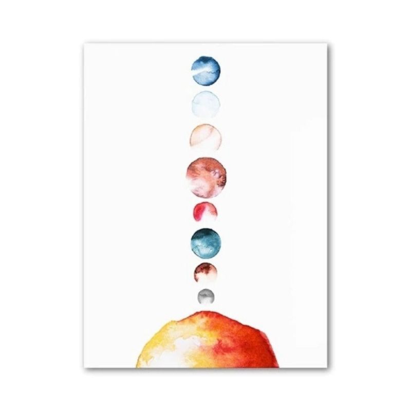 poster planetes aquarelle