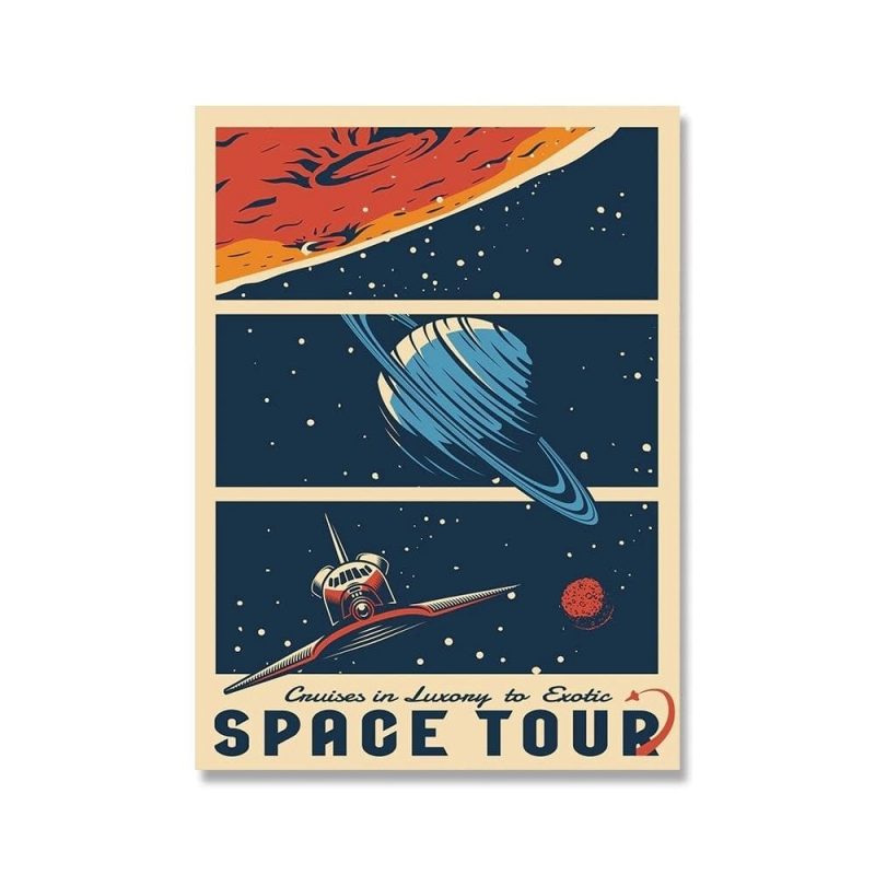 poster retro voyage espace