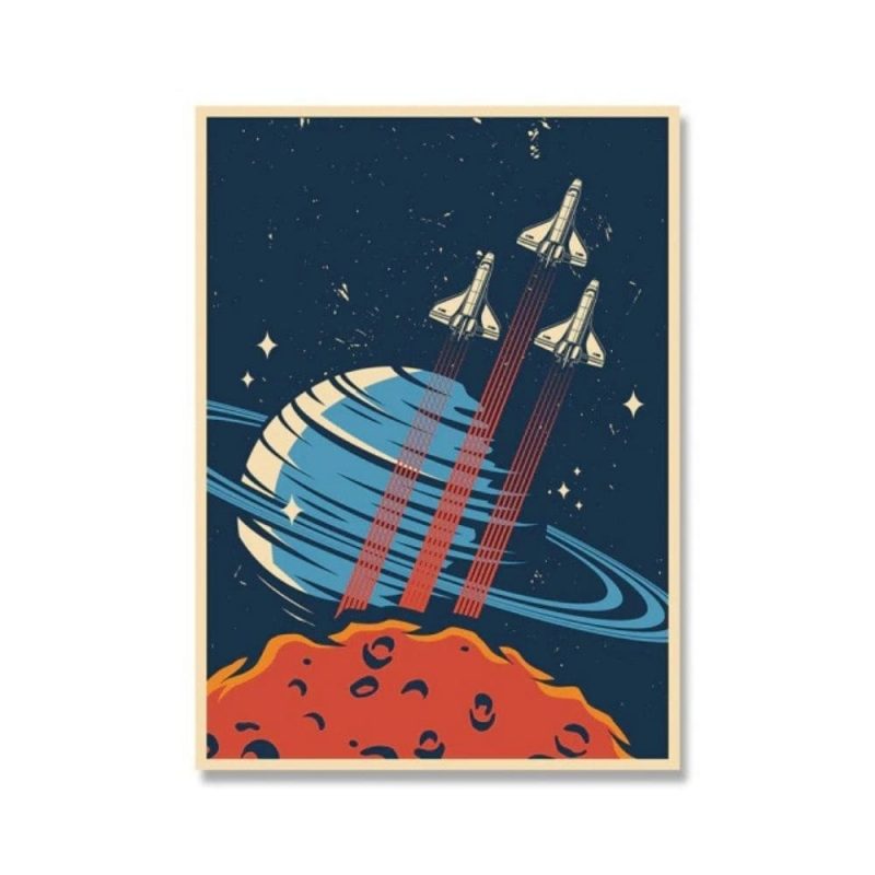 poster vaisseaux spatiaux retro