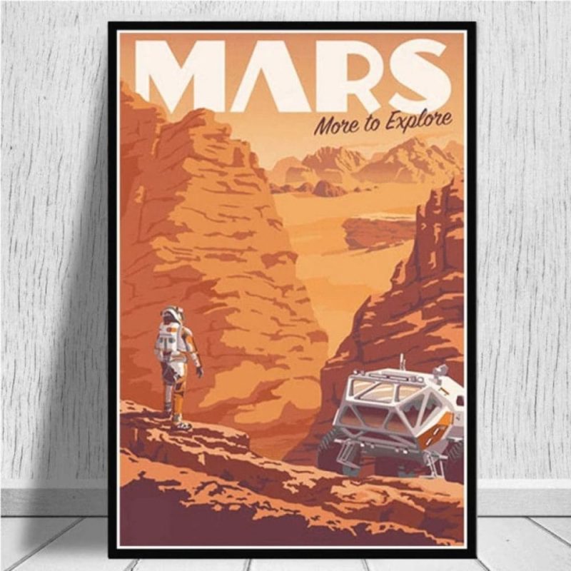 poster vintage exploration planete mars