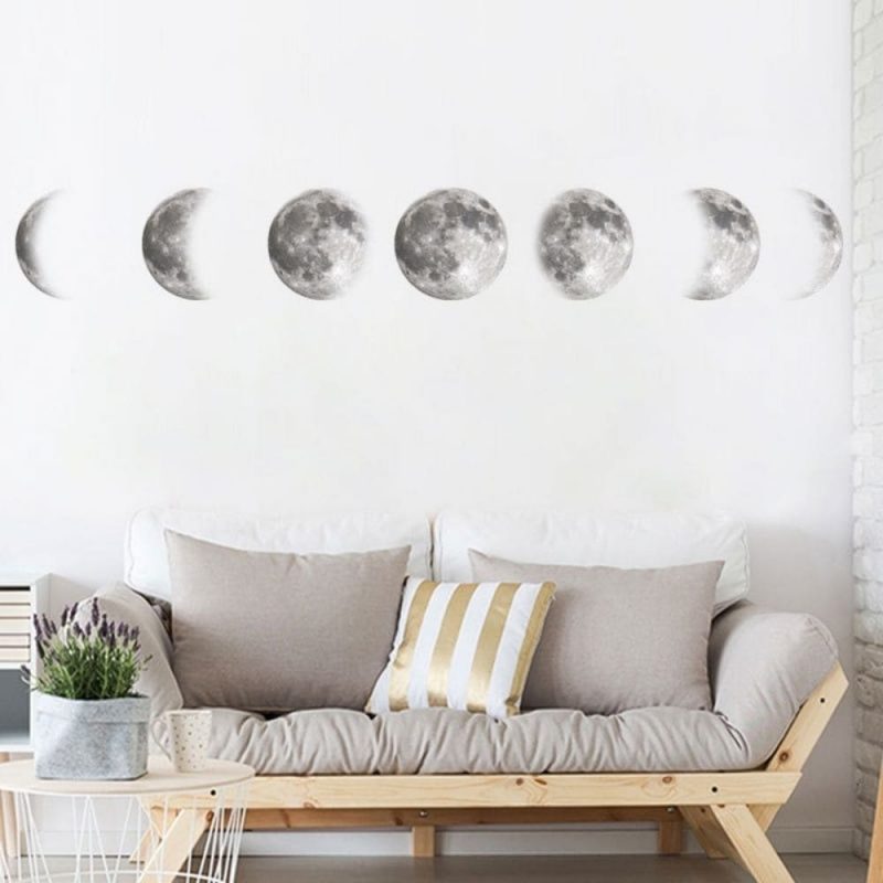 sticker mural phases de la lune