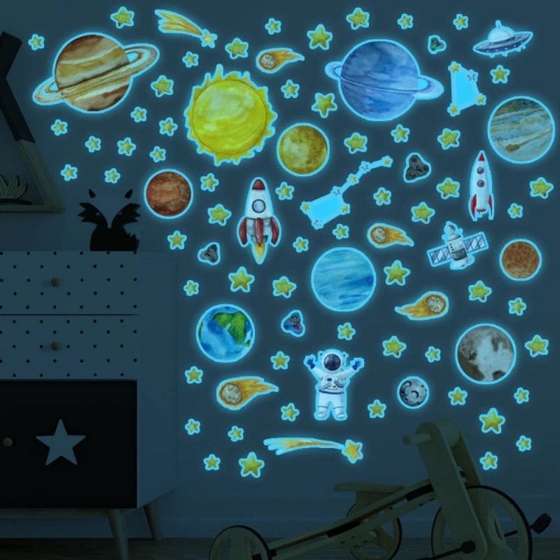 stickers chambre enfant espace phosphorescent