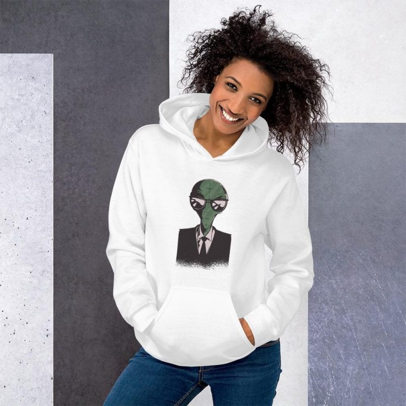 sweat blanc alien en costume espace stellaire