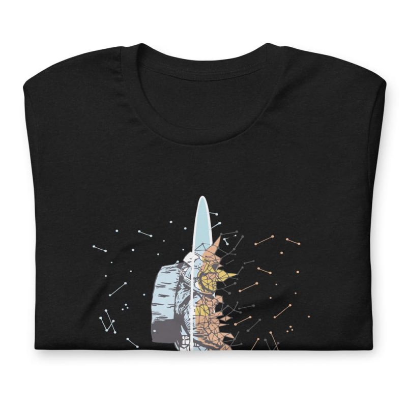 t shirt astronaute traversant une porte des etoiles