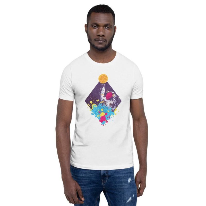 t shirt astronaute abstrait homme espace stellaire