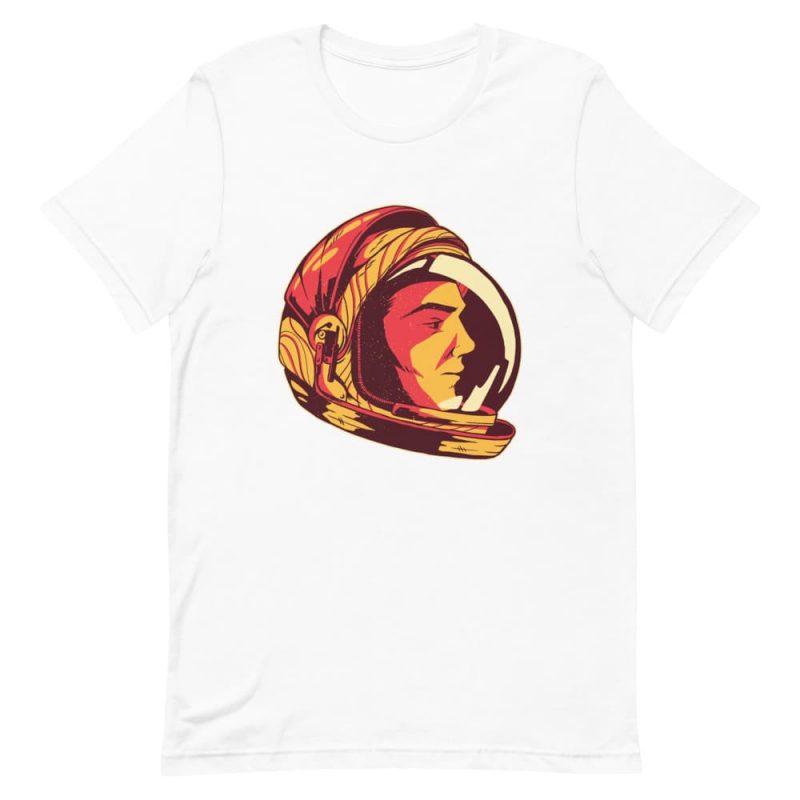 t shirt casque astronaute blanc espace stellaire