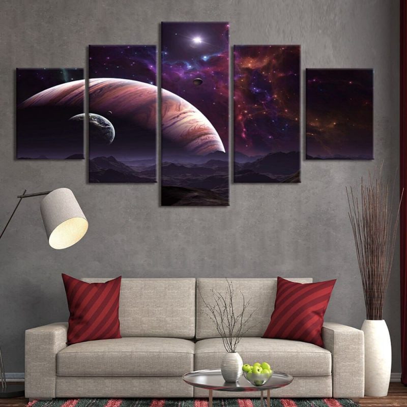 tableau 5 pieces Lune de jupiter