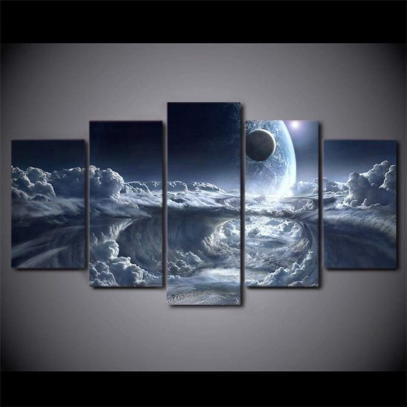 tableau 5 pieces planete gazeuse espace stellaire