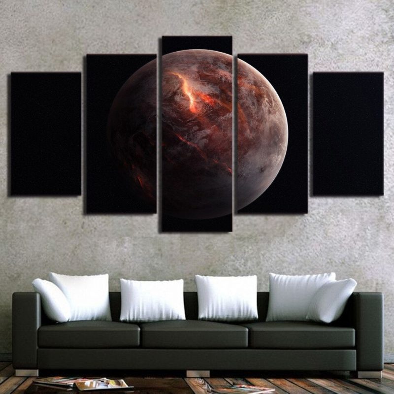 tableau 5 pieces terre primordiale espace stellaire