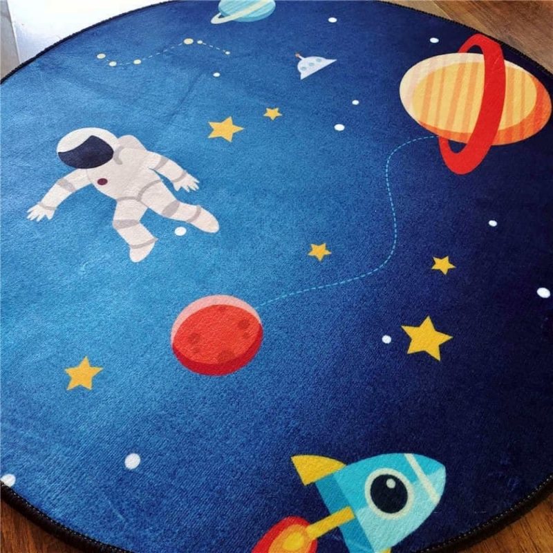 tapis espace rond astronaute