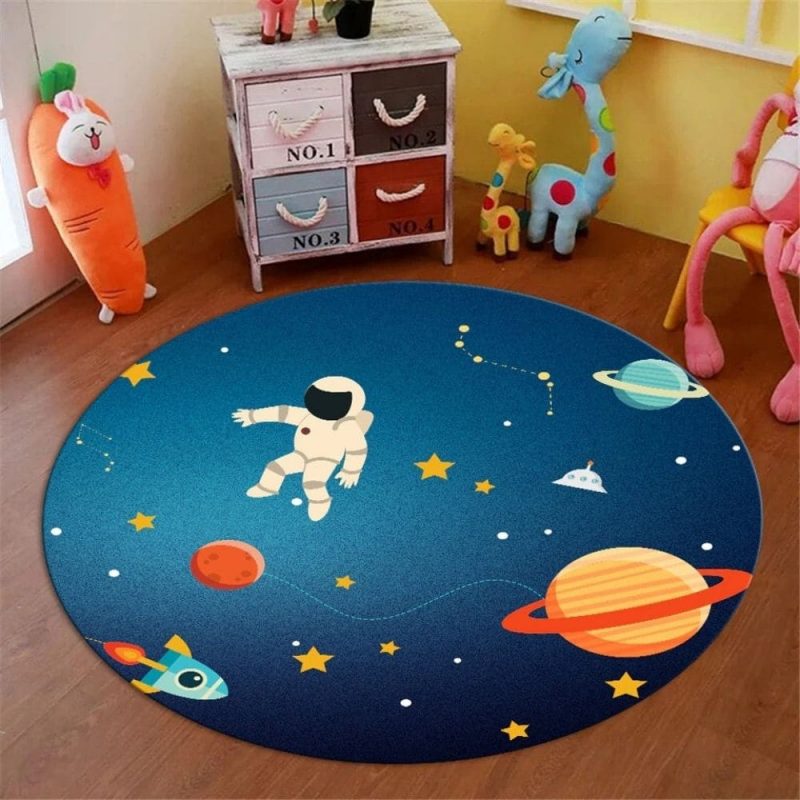 tapis rond espace astronaute