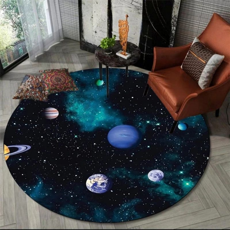 tapis rond planete enfant lavable