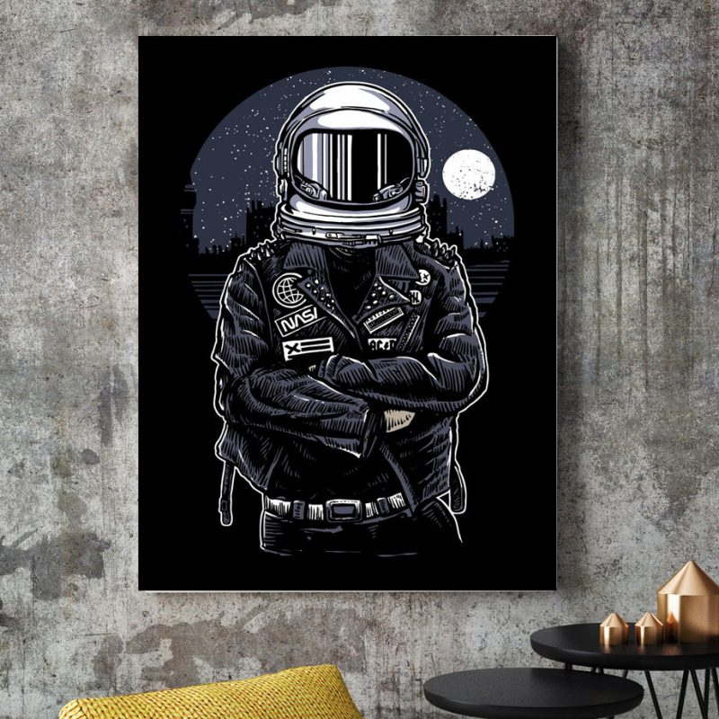 toile astronaute biker espace stellaire