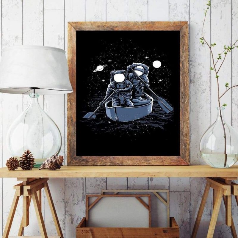 toile astronaute canot decoration espace stellaire