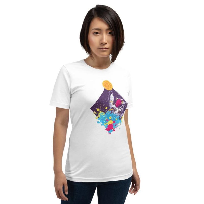 tshirt astronaute abstrait femme espace stellaire